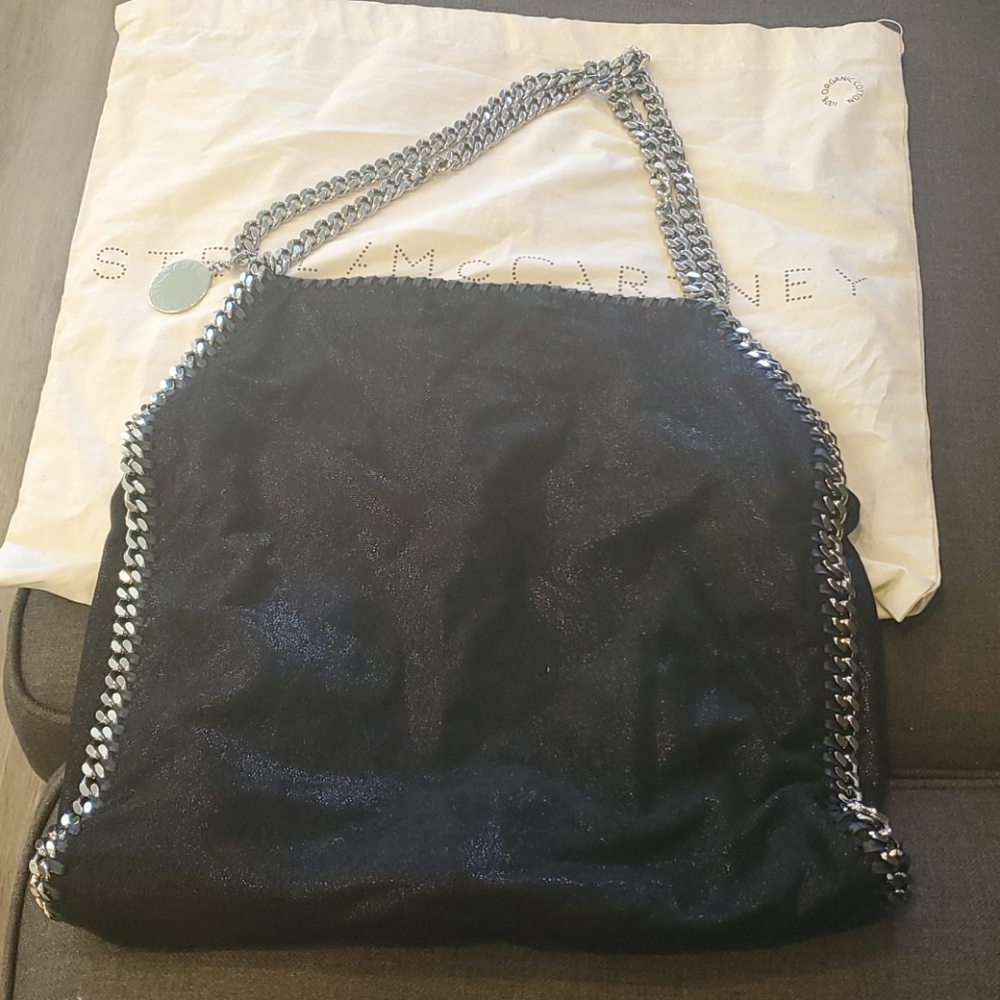 Stella McCartney Black and gunmetal shoulder bag